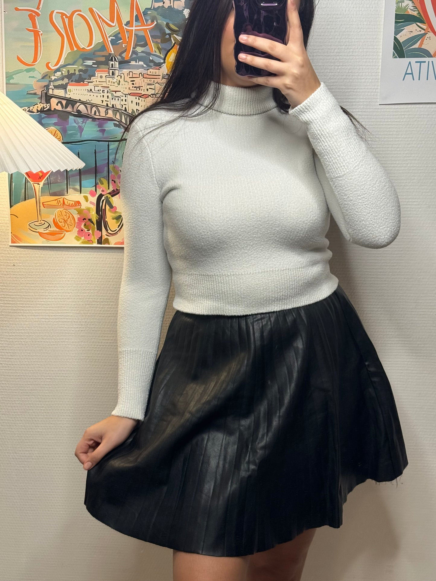 Pull blanc Zara Col roulé taille 38