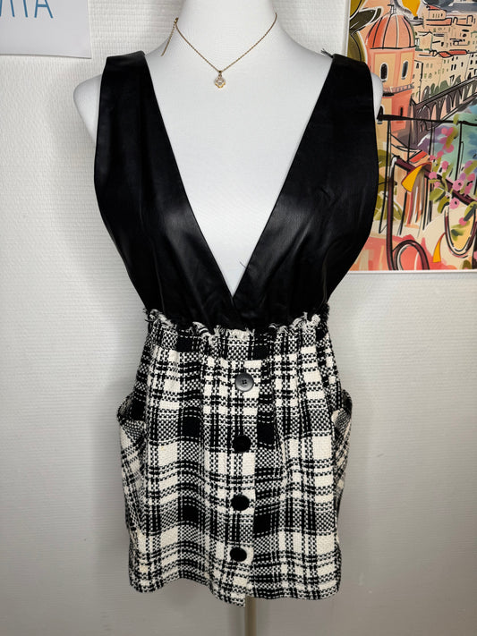 Robe Zara taille 38 tweed similicuir