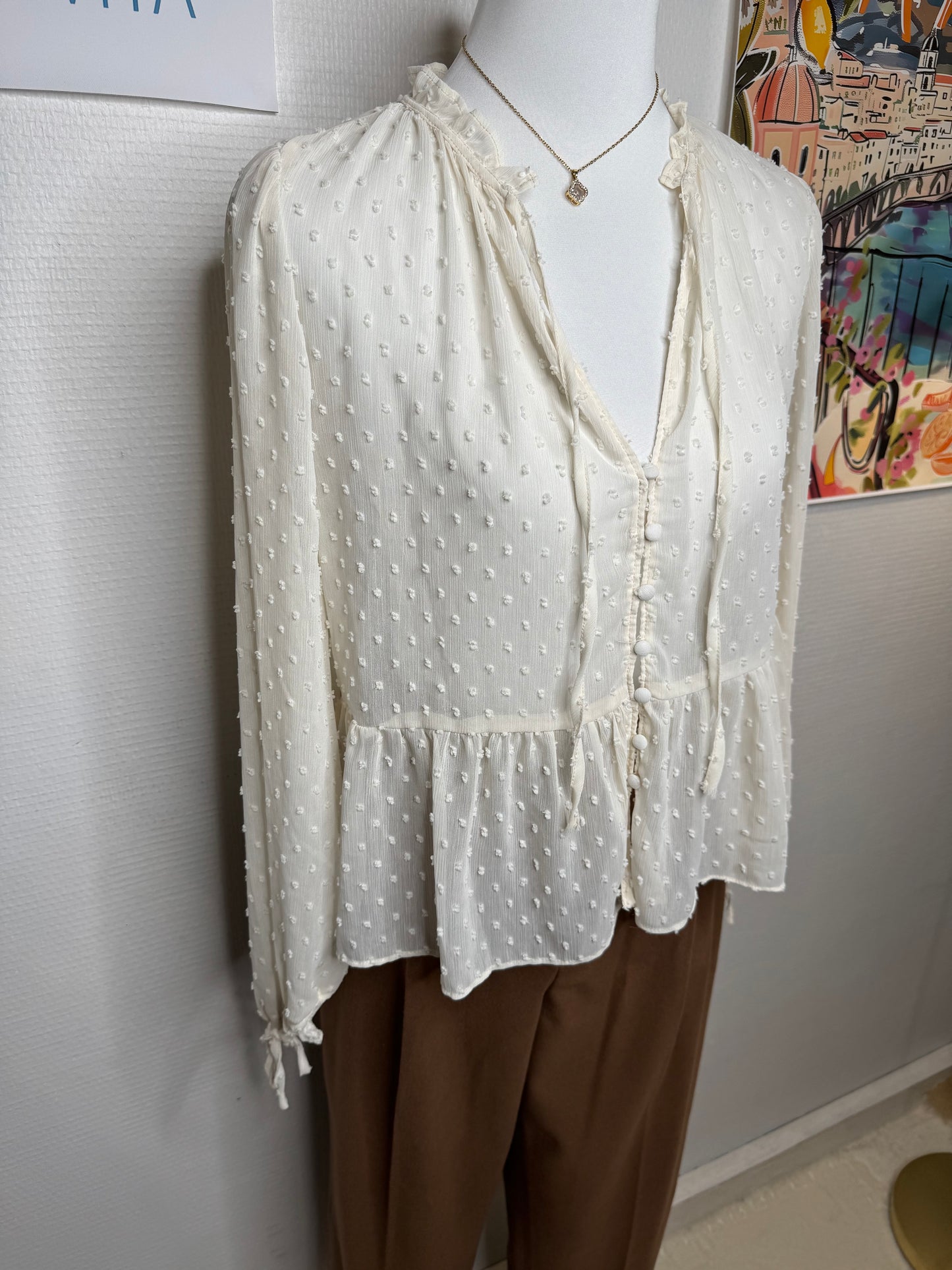 Blouse crème Zara taille 38