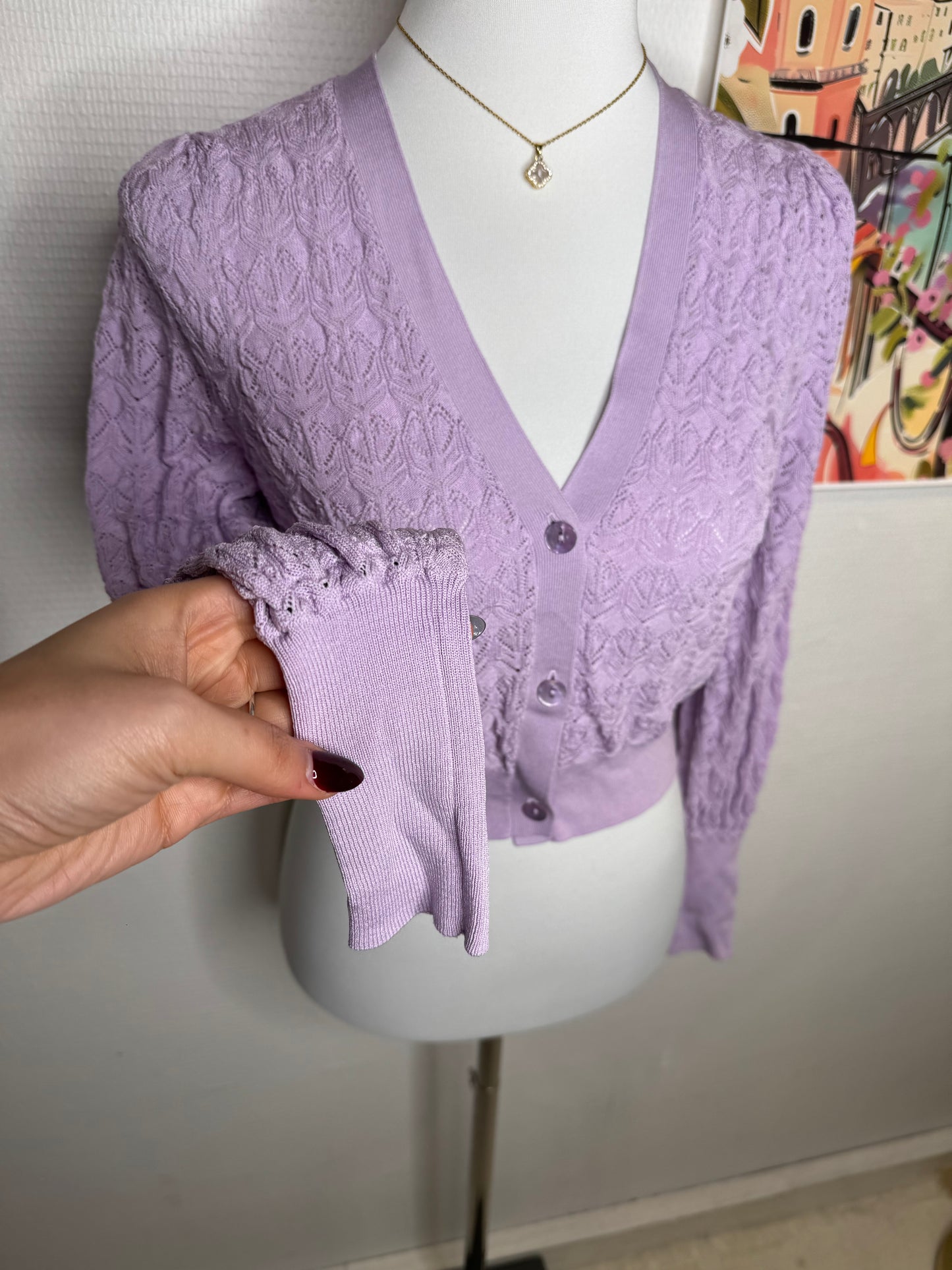 Cardigan Zara Lila taille 38