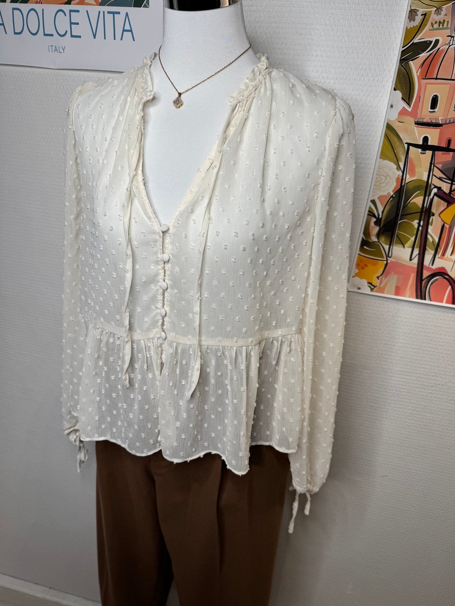 Blouse crème Zara taille 38
