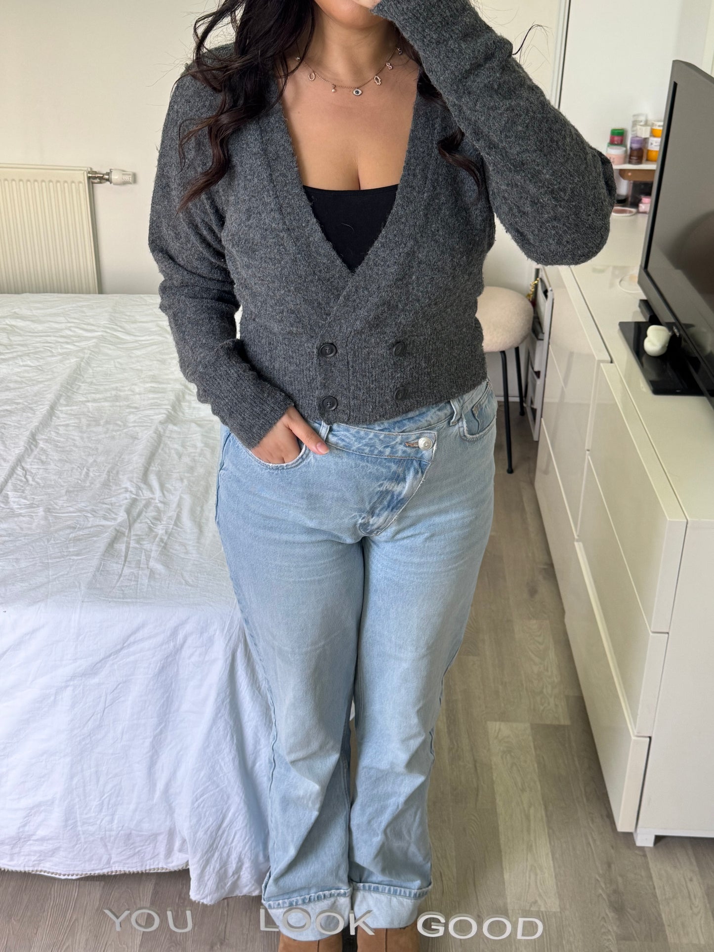 Cardigan Zara gris taille 38