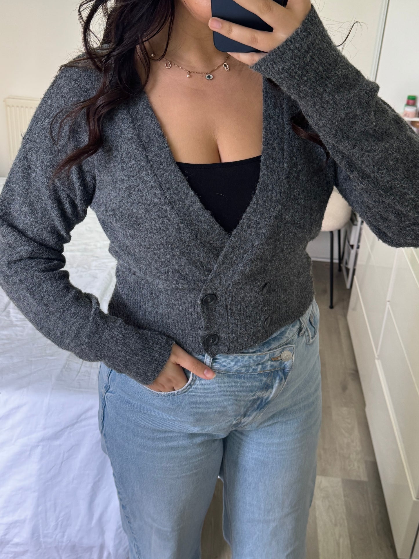 Cardigan Zara gris taille 38