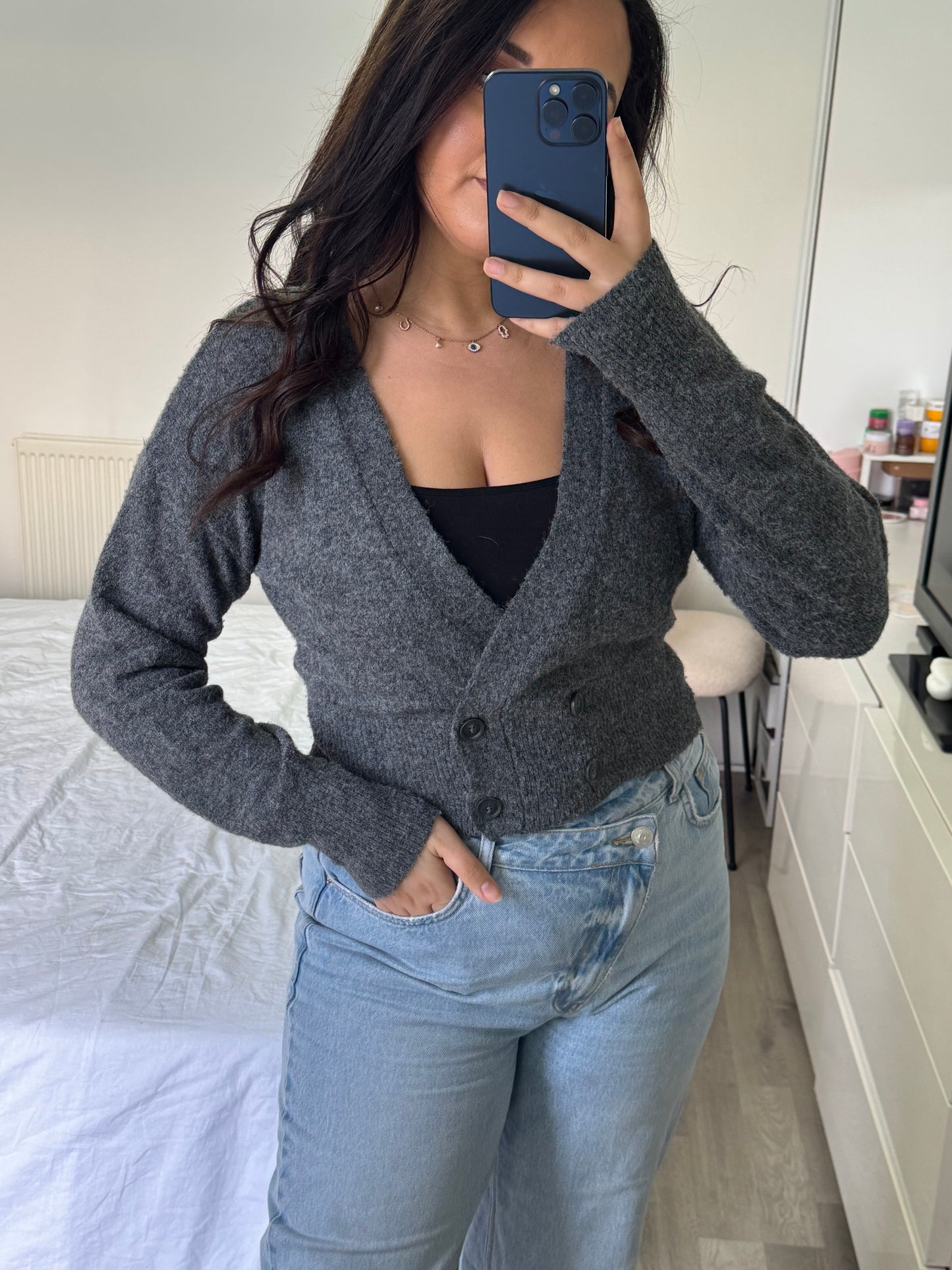 Cardigan Zara gris taille 38