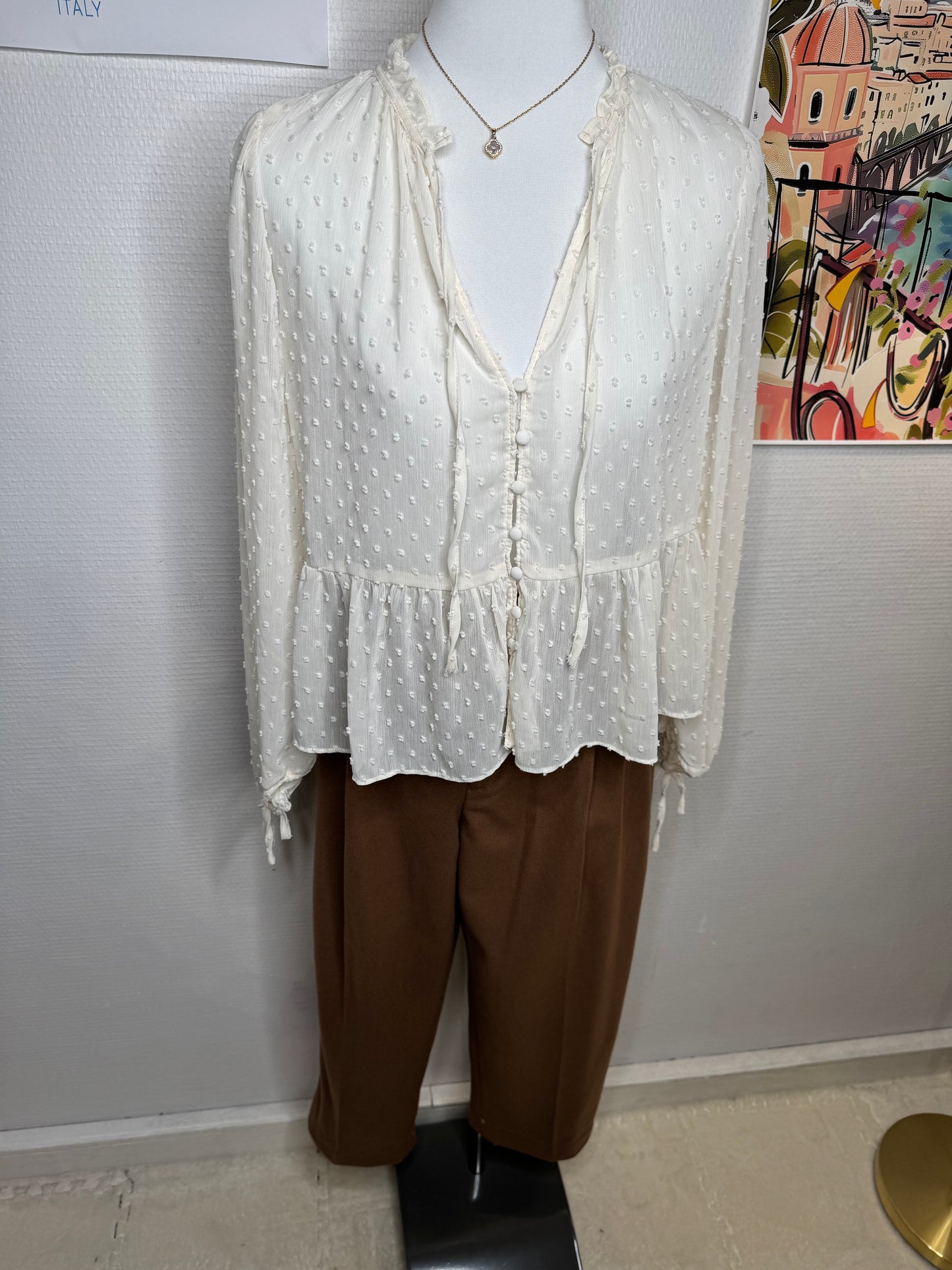 Blouse crème Zara taille 38