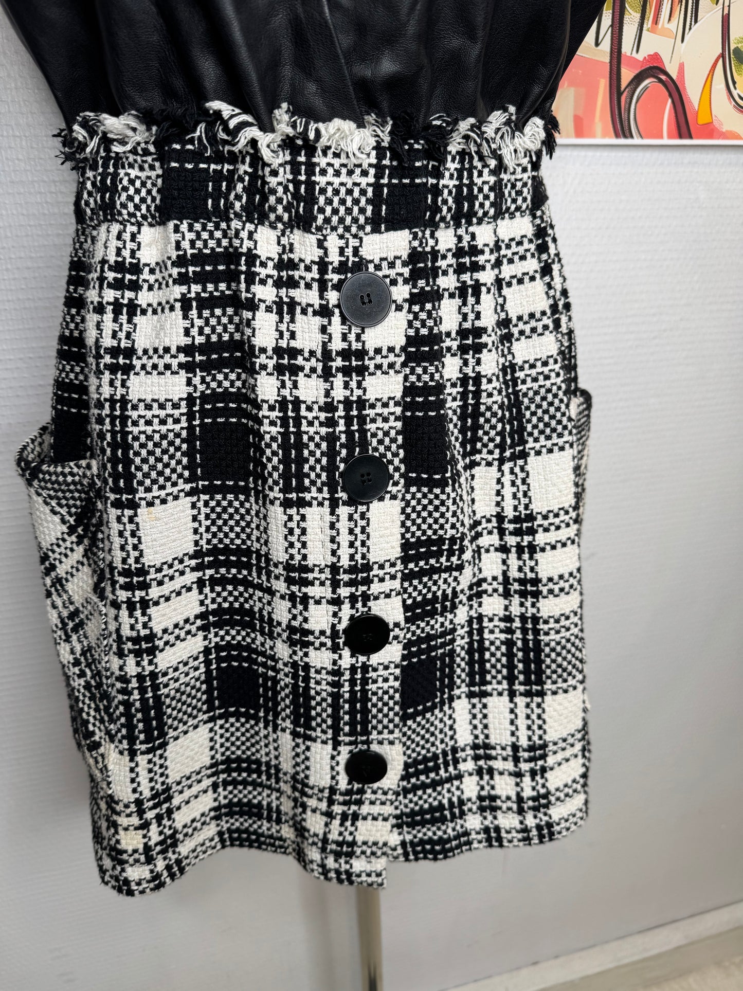 Robe Zara taille 38 tweed similicuir