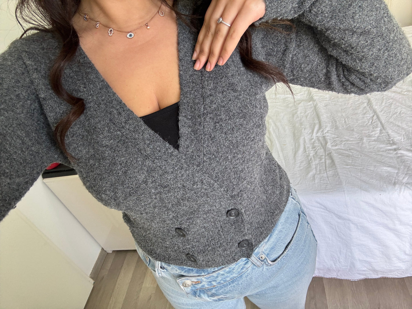 Cardigan Zara gris taille 38
