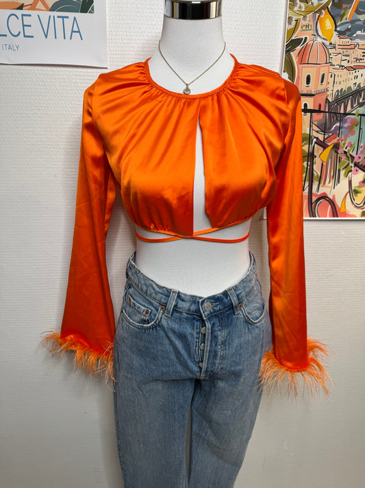Top Bershka orange taille 34